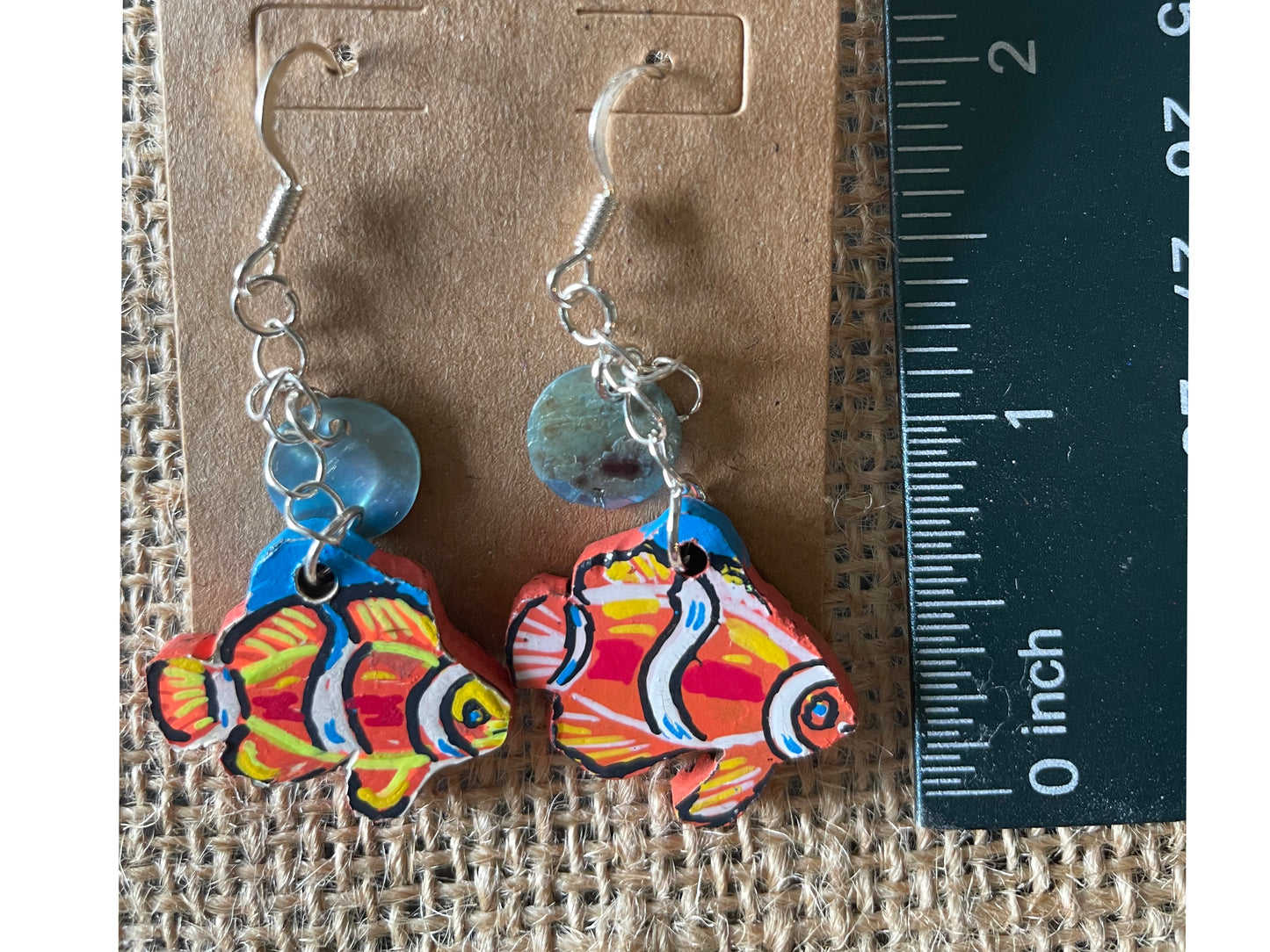 Tropical Reef Treasures – Hand-Carved Clownfish Earrings
