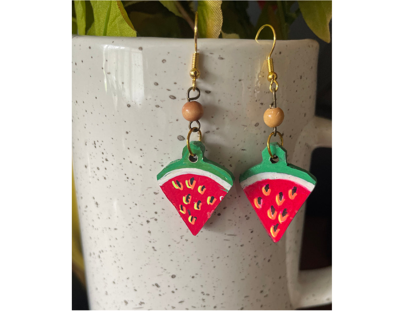 Sweet Summer Slice – Hand-Carved Watermelon Earrings